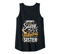 Mujer Orgullosa de ser la única y atrevida Hermana Fabulosa del Novio Camiseta sin Mangas