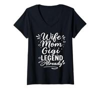 Mujer Orgullosa Esposa Mamá Gigi Leyenda Abuela - Retro Abuela Gigi Camiseta Cuello V