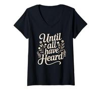 Mujer Orgullosa fe Cristiana Jesucristo Dios hasta Que Todos hayan escuchado Camiseta Cuello V