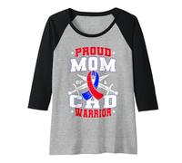 Mujer Orgullosa Madre de un Guerrero de CHD: Apoyo a la concientización sobre la Enfermedad coronaria Camiseta Manga Raglan
