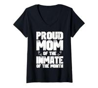 Mujer Orgullosa Madre del preso del Mes - Prison Mom Camiseta Cuello V