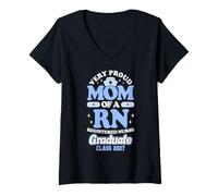 Mujer Orgullosa RN Graduate Mom Class of 2027 Nursing Camiseta Cuello V