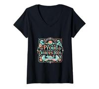 Mujer Orgullosas Voces Unidad Cultural Ondas Sonoras Camiseta Cuello V