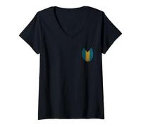 Mujer Orgulloso Amante de Las Bahamas Nassau Bahamian Flag Family Vacation Camiseta Cuello V