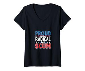 Mujer Orgulloso de ser escoria Radical de Izquierda - Rebel Democrat Political Camiseta Cuello V