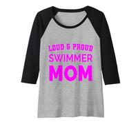 Mujer Orgulloso Freestyle Swim Mom Sport Design Regalo rosa Camiseta Manga Raglan