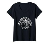 Mujer Orgulloso miembro de Bad Witches Club Witchcraft Women Halloween Camiseta Cuello V