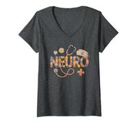 Mujer Orgulloso Neuro Cerebro Neurociencia Enfermería Escuela Vida Bienestar Camiseta Cuello V