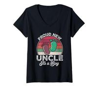 Mujer Orgulloso nuevo tío, es el regalo de «It's a Boy Father's Day To Be» por primera vez Camiseta Cuello V