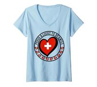Mujer Orgulloso y Lucky To Be Swiss I Love Suiza Bandera Gráfico Camiseta Cuello V