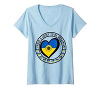 Mujer Orgulloso y Lucky To Be Ukrainian I Love Ukraine Bandera Gráfico Camiseta Cuello V