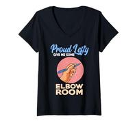 Mujer Orgulloso zurdo Dame un Poco de Codo Cuarto Divertido zurdo Camiseta Cuello V