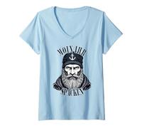 Mujer Oriental Frisia Mar del Norte marinero Moin su masturbación Camiseta Cuello V