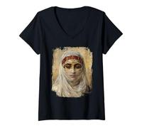Mujer Orientalist Portrait Veiled Woman 19th Century Art Painting Camiseta Cuello V