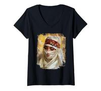 Mujer Orientalist Portrait Veiled Woman 19th Century Art Painting Camiseta Cuello V
