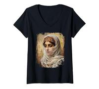 Mujer Orientalist Portrait Veiled Woman 19th Century Art Painting Camiseta Cuello V