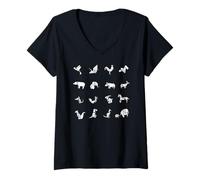 Mujer Origami Animals - Juego de Animales de Papel japonés Camiseta Cuello V