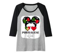 Mujer Origen portugués Portugal Niña Portuguesa Portuguese Girl Camiseta Manga Raglan