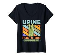 Mujer Orina Para Una Gran Sorpresa Espárragos Jardín Vegetal Vegano Camiseta Cuello V