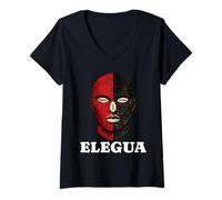 Mujer Orisha Elegua Santería Afro Cubana Religión Camiseta Cuello V