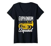 Mujer Orquesta de Metal Vintage Euphonium Player Camiseta Cuello V