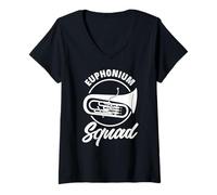 Mujer Orquesta de Metal Vintage Euphonium Player Camiseta Cuello V