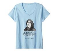 Mujer Oscar Wilde Be Yourself Cita Literaria Camiseta Cuello V