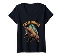 Mujer Oso de Poder de California: Fuerza, ajetreo y Riqueza Camiseta Cuello V