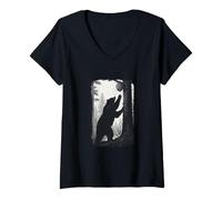 Mujer Oso en Colmena Vintage Bosque Naturaleza Diseño Regalo Camiseta Cuello V