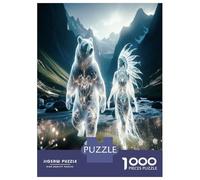Mujer Oso Espiritual 1000 Piezas Puzzle Clásico Vínculo Salvaje Paquete De Puzzle, Cochetón Premium - Hit Entre Los Mayores, Regalo De Inauguración, Diversión En Casa O Fiestas 38x26cm/1000pcs