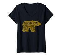 Mujer Oso Hibernación Arte Naturaleza Camiseta Cuello V