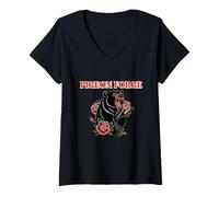 Mujer Oso Negro Y Rosas Paloma Forja Montañas Humeantes Viajes Camiseta Cuello V