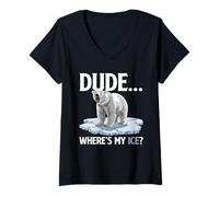 Mujer Oso polar Camiseta Cuello V