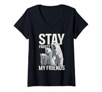 Mujer Oso polar Camiseta Cuello V