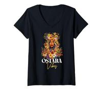 Mujer Ostara Vibes Pagano Primavera Equinoccio Marzo Equinoccio Pascua Camiseta Cuello V