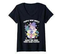 Mujer Otaku - Las Personas Que Ven Anime Son Buenos Jugadores de Videojuegos Camiseta Cuello V