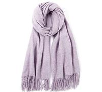 Mujer Otoño e invierno Bufanda larga de lana de cachemira Chal de abrigo cálido 100% Abrigo de lana de cachemira Chal cálido con flecos multiusos 170 * 53CM-1#-200 * 70cm