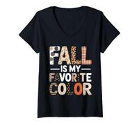 Mujer Otoño Moda Hombre Divertido Mujer Otoño Es Mi Color Favorito Camiseta Cuello V