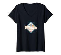 Mujer Ottawa Skyline Ontario Retro Canadá Vintage Recuerdo Camiseta Cuello V
