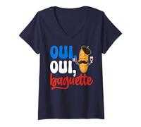 Mujer Oui - Camisa de Baguette Francesa Divertida para panadería Camiseta Cuello V