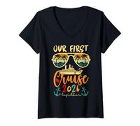 Mujer Our First Cruise 2026 Together Matching Couple Cruising Trip Camiseta Cuello V