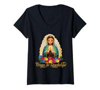 Mujer Our Lady Virgen De Guadalupe Virgin Mary Catholic Saint Camiseta Cuello V