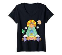 Mujer Our Lady Virgen of Guadalupe Virgen de Tepeyac Mexican Pride Camiseta Cuello V