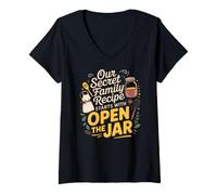 Mujer Our Secret Family Recipe Starts with Open The Jar. Kitchen Camiseta Cuello V