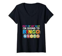 Mujer out of My Way I'm Going Funny Bingo Player Mamá Abuela Mujeres Camiseta Cuello V