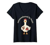 Mujer Outnumbered by Boys Funny Mom Mama Boy Mom Life Camiseta Cuello V