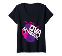 Mujer OVA Achiever - Lindo Ovario Divertido Regalo de cáncer de Ovario OBGYN Camiseta Cuello V