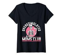 Mujer Overstimulated Moms Club Funny Exhausted Mom Gift Camiseta Cuello V