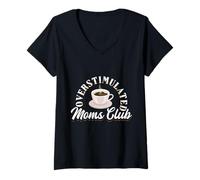 Mujer Overstimulated Moms Club Funny Exhausted Mom Gift Camiseta Cuello V