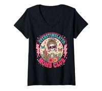 Mujer Overstimulated Moms Club Funny Mother's Day Skeleton Mom Camiseta Cuello V